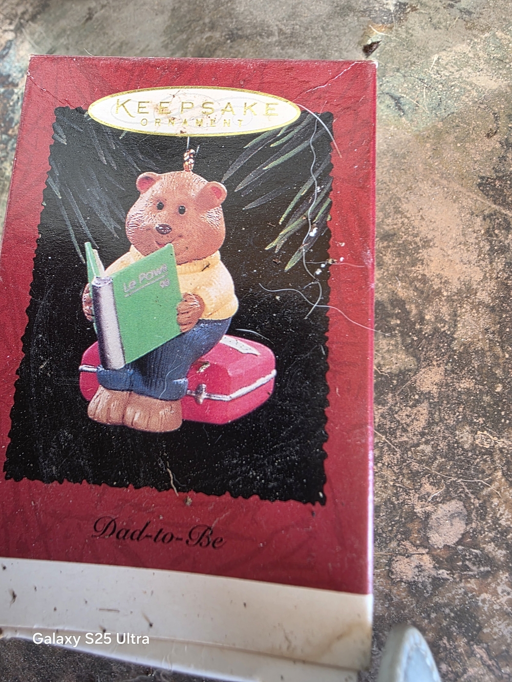 Dad To Be Hallmark Keepsake Dad-to-Be Bear Ornament in Red, Green & Yellow